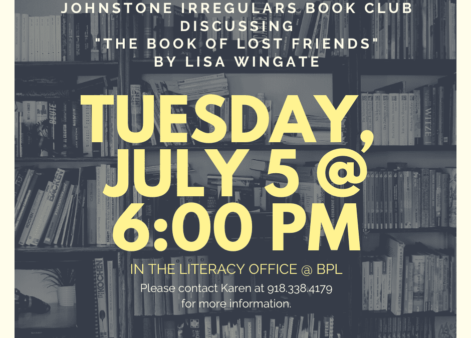 Johnstone Irregulars Book Club Meeting—Tuesday, July 5 @ 6 pm in Literacy office