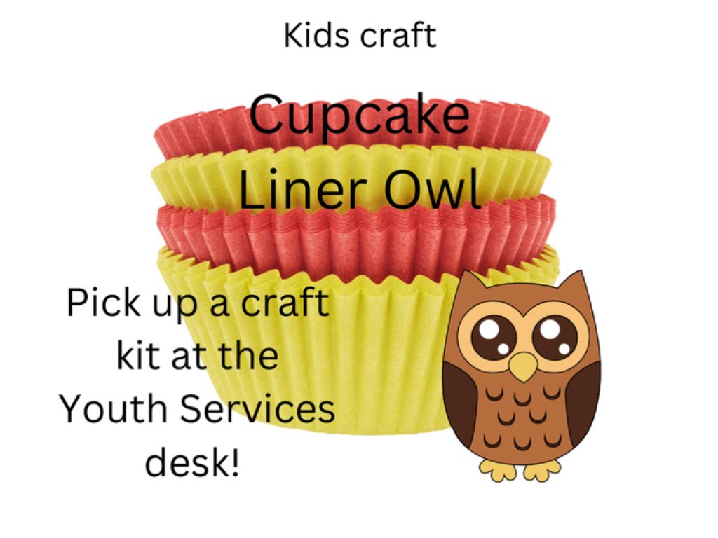 Cupcake Liner Owl craft Bartlesville Public Library