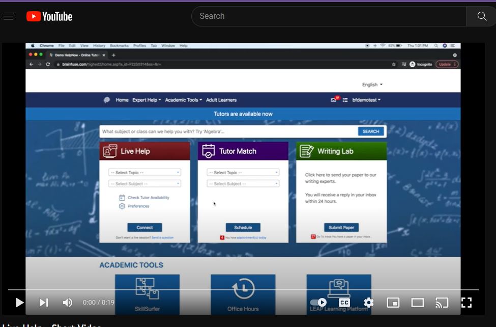 Live Help with brainfuse