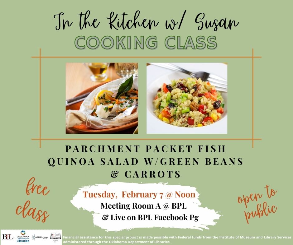In the Kitchen w/ Susan—Tuesday, Feb. 7 @ Noon in Mtg Rm A @ BPL