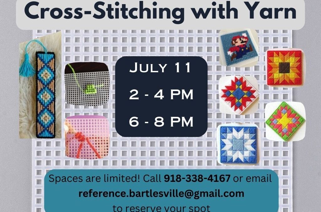 Cross-Stitching with Yarn