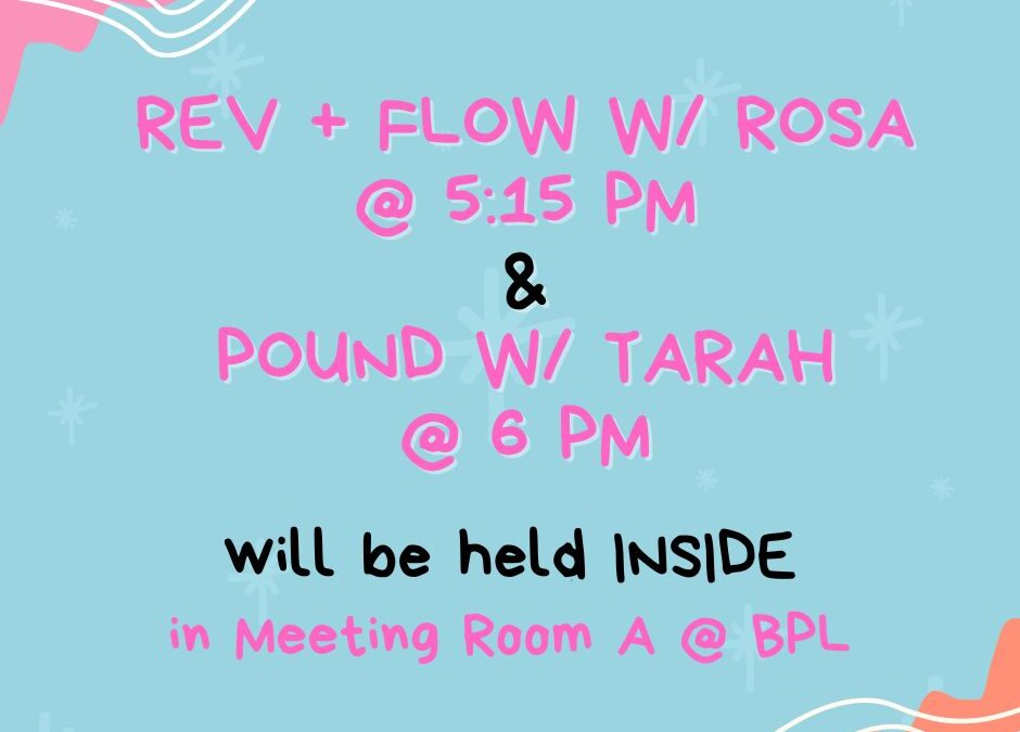 Fitness classes INSIDE tonight!!