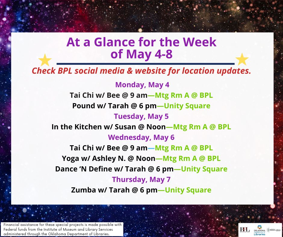 Health, Fitness, & Wellness At a Glance for the Week of May 4-8