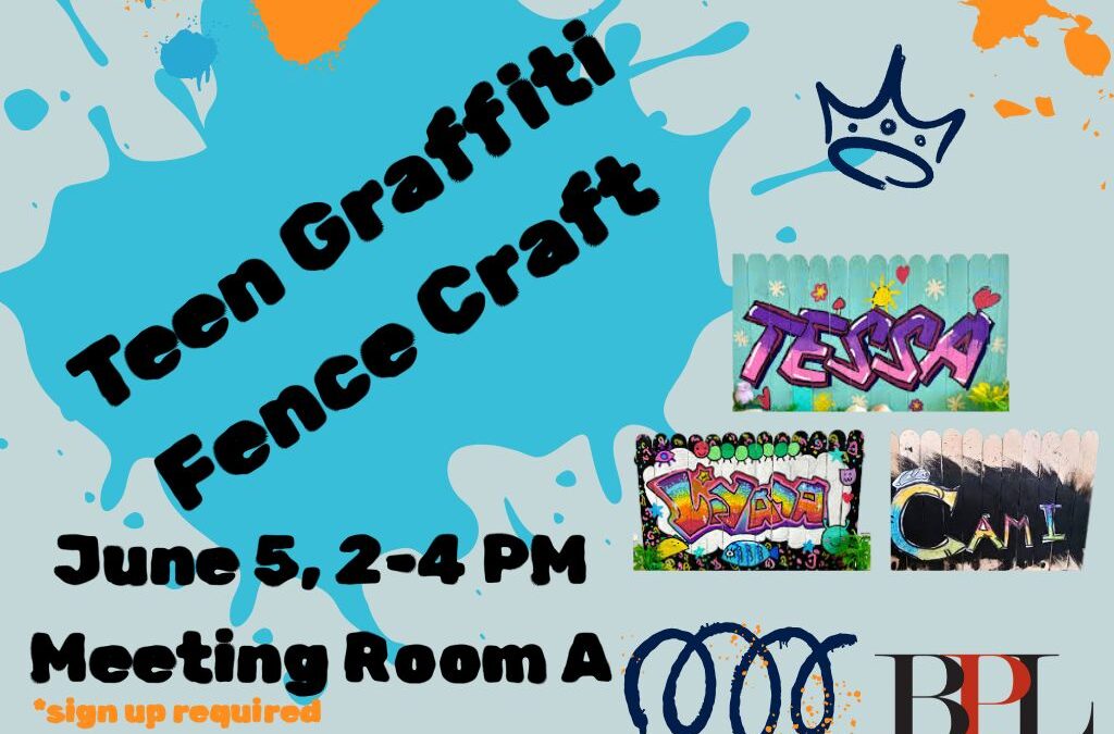 Teen Graffiti Fence Craft Sign Up is Now Open