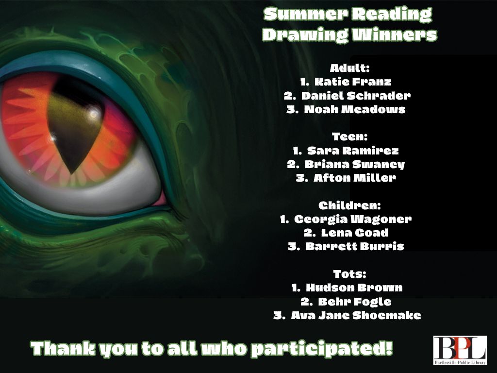 Summer Reading Drawing Winners